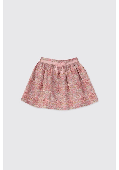 Panço Liberty Kumaş Kız Çocuk Çiçek Desenli Etek Pembe