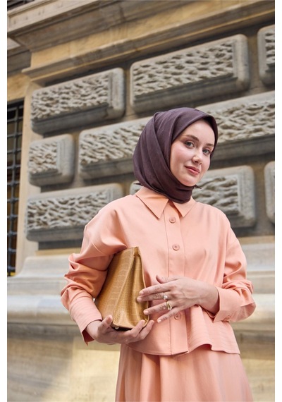 Silk Home Monogram Pamuk İpek Eşarp 130001-20 Koyu Kahve