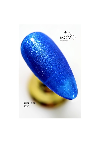 Momo Professional Kalıcı Oje S036 Simli Saks Mavi 14 Ml