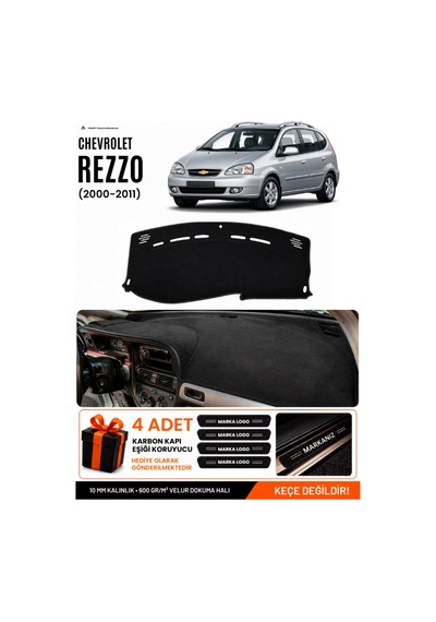 Chevrolet Rezzo 2000-2011 Uyumlu Torpido Koruma, Torpido Örtüsü, Torpido Kılıfı - Siyah
