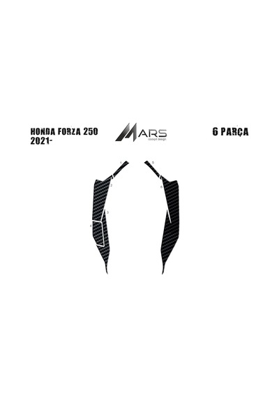 Forza 250 2021-2 Parça Yan Kaplama 6 Parça Siyah 58171418
