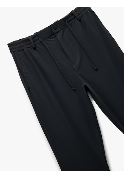 Koton Katlamalı Paça Beli Bağcıklı Düğmeli Esnek Slim Fit Pantolon Antrasit 6wam40082hw Antrasit