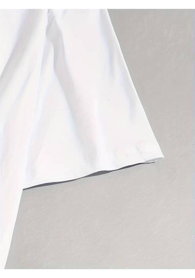 Noıssey Beyaz Erkek Oversize Siyah - Beyaz Bisiklet Yaka Paris Yazı Baskılı