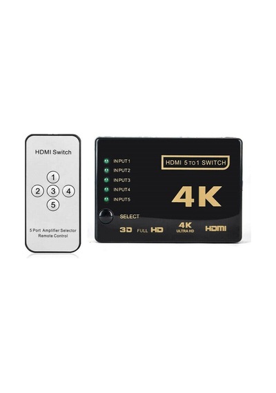 4K Hdmi Çoklayıcı Çoğaltıcı Switch Splitter 5 Port Kumandalı Ultra