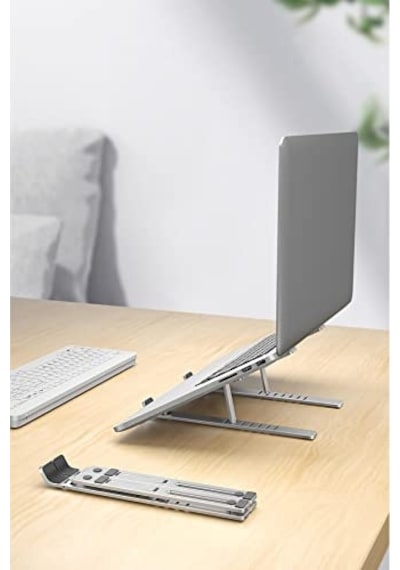Blueforce As-70 7 Kademeli Alüminyum Taşınabilir Laptop Notebook Tablet Standı Katlanabilir Portatif Macbook Metal Stant 10 İnç-16 İnç Uyumlu 1