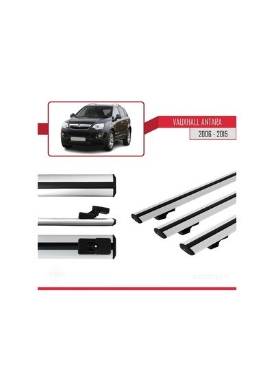 Vauxhall Antara 2006-2015 Arası İle Uyumlu Basic Model Ara Atkı Tavan Barı Gri 3 Adet