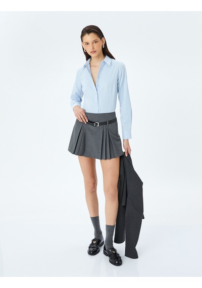 Koton Uzun Kollu Slim Fit Klasik Poplin Gömlek Mavi 5sak60043uw Mavi