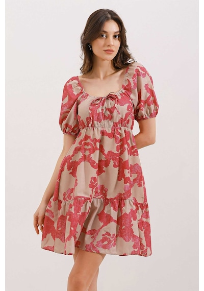 Bigdart 2351 Kloş Poplin Elbise - D. Fuşya 001