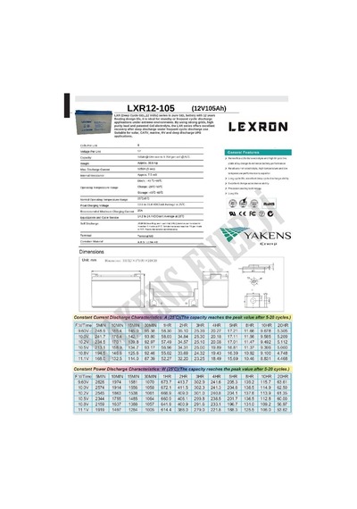105 Amper Jel Akü Lexron