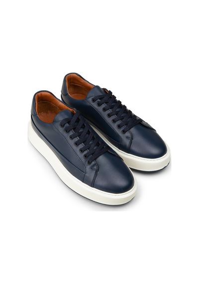 Deery Erkek Hakiki Deri Lacivert Sneaker Ayakkabı - E4482mlcvc01