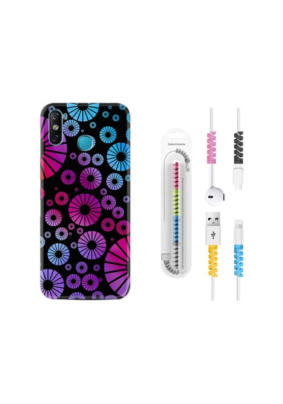 Infinix Smart 4 Kılıf Kablo Koruyuculu Daireler 1751