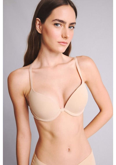 Defacto Micro Kaplı Full Push Up Balenli Tişört Bra T8478az26spbg314 Bej-bg314