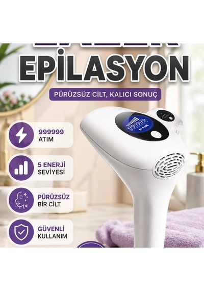 Hasuba Hs-262 Ipl Epilasyon Cihazı 5 Enerji Seviyesi, Lcd Ekran Ve 999999 Atım