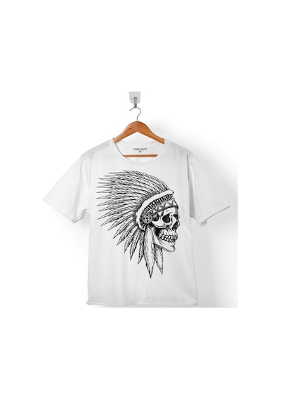 Aztec Skull Drawıngs Kuru Kafa Kızıl Derili Çocuk Tişört 001