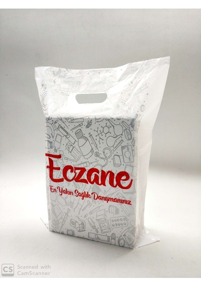 4000 Net Ad 22X33Cm Barkod+Logolu Orta Elgeçme Bio Eczane Poşeti