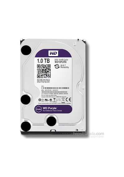 Wd 1tb Purple Intellipower Sata 3.0 64mb 3,5" Güvenlik Diski 7x24 Wd10purx Harddisk