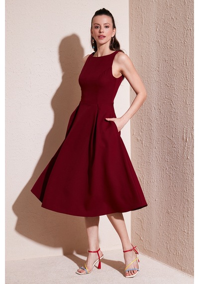 Lela Bayan Elbise 6111963 Bordo Bordo