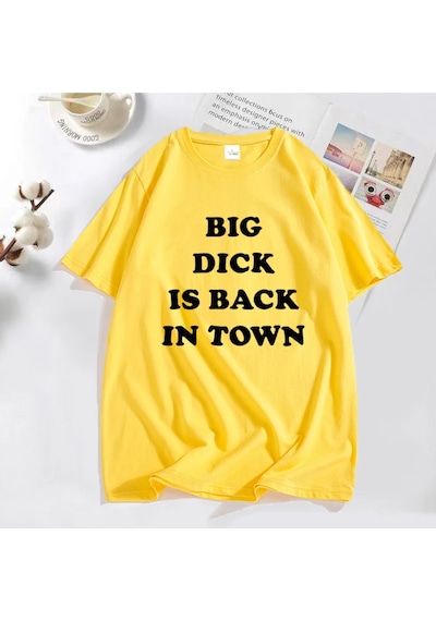 Flood Of Style T Shirt Komik Streetwear Erkekler Kısa Kollu Sarı