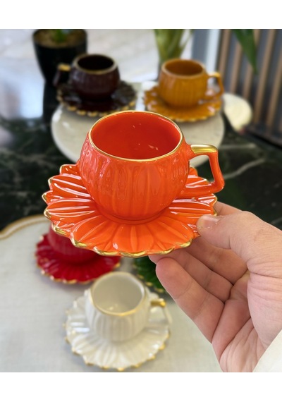 6'lı Daisy Flora Kahve Fincanı Renkli-4757 Çok Renkli