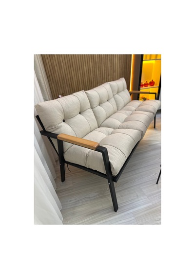 Houseart Balkon, Bahçe,teras,cafe - Salon - Metal Kanepe Koltuk Takımı - 3 1 1 Sehpa Krem Houseart Balkon, Bahçe,teras,cafe - Salon - Metal Kanepe Koltuk Takımı - 3 1 1 Sehpa Krem