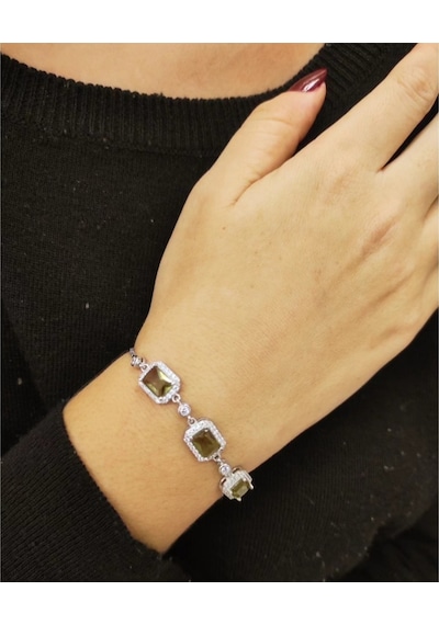 Oriental Kuyumculuk Jewellery Renk Değişiren Zultanit Taşlı Su Yolu Gümüş Bileklik Gümüş