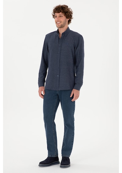 U.s. Polo Assn. Erkek İndigo Gömlek Basic 50316723-vr028 İndigo