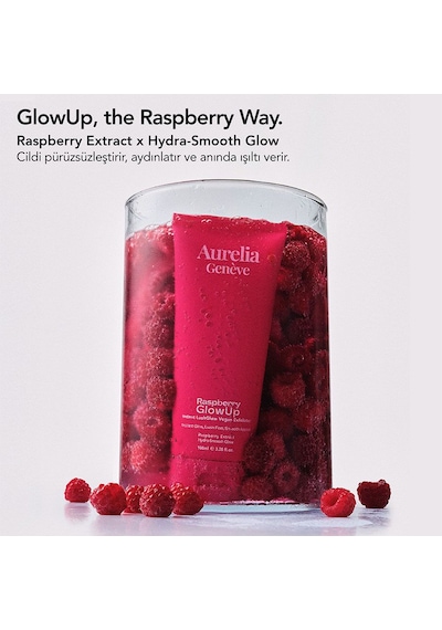 Aurelia Geneve Raspberry Glowup Instant Lushglow Vegan Exfoliator 100ml