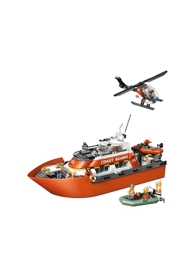LEGO® City Sahil Güvenlik Kurtarma Botu ve Helikopteri 60504 -7 Yaş ve Üzeri Çocuklar için Yaratıcı Oyuncak Yapım Seti (742 Parça)
