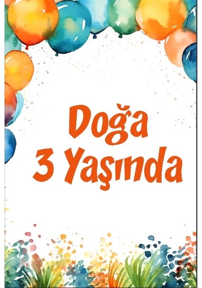 Balonlar Temalı Doğum Günü Afişi 100x150 Cm Diğer