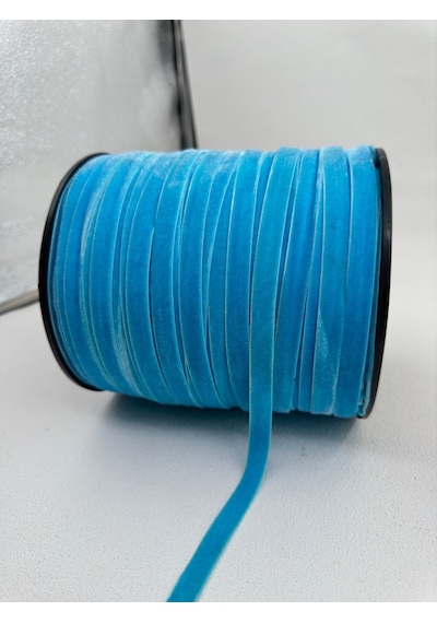 Paşateks- 1 Cm Düz Kadife-5 Metre -de.mavi