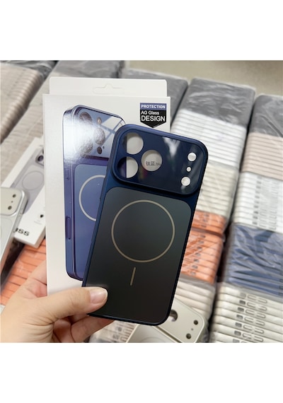 Apple Uyumlu iPhone 17 Pro Max Magsafe Özellikli Dönüşüm Kılıf Mavi
