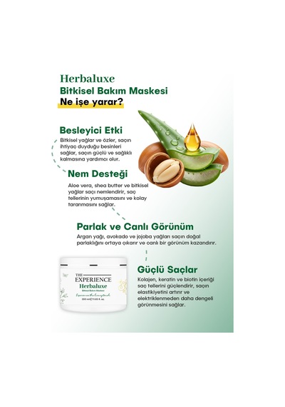 Herbaluxe Bitkisel Bakım Maskesi 350 Ml