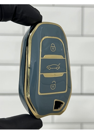 Citroen C3 Aircross C5 Aircross C4 Jumpy DS 5 Uyumlu Nano Anahtar Kılıfı Gri - Gold