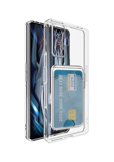 Kvy Xiaomi Poco F4 Gt Kamera Korumalı Kartlıklı Setra Şeffaf Silikon Kılıf