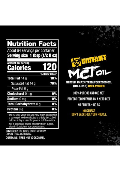 71136086 Mutant Mct Oil Perfect For Keto Or Low-carb Diets With No Trans-fat Coconut Oil 946 Ml Aromasız