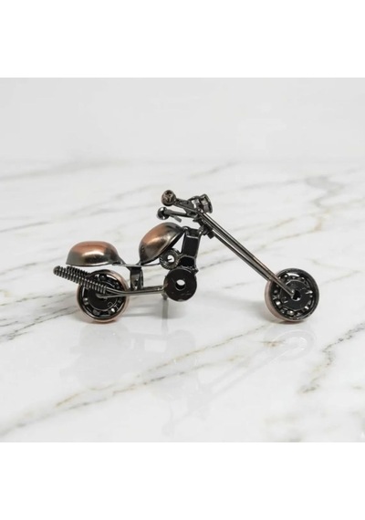 Kişiye Özel İsimli El Yapımı Metal Motosiklet Biblo - Chopper Maket Motor Erkeğe Hediye