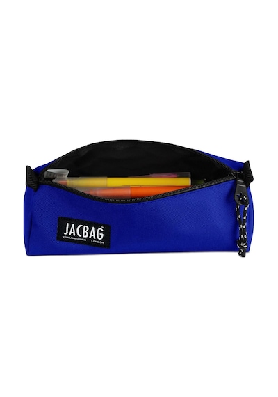 Jacbag Saks Mavi Erkek Çocuk Tek Bölmeli Üçgen Okul ve Ofis Kalem Kutusu Çok Renkli