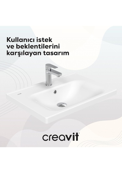 Creavit Eksen Etajerli Lavabo 65 Cm Beyaz Ek065-00cb00e-0000
