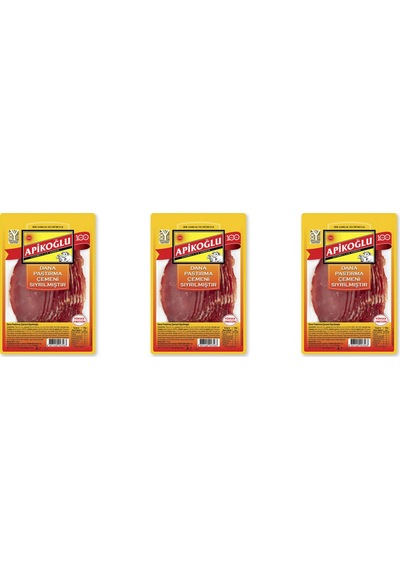 Çemeni Sıyrılmış Dilimli Dana Kontrfile Pastırma 90 Gr. Üçlü Paket Toplam 270 Gr.