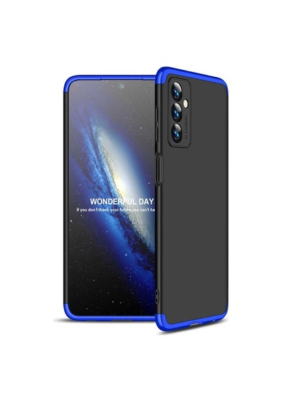 Samsung Uyumlu Galaxy M23 Kılıf Zore Ays Kapak Siyah-Mavi