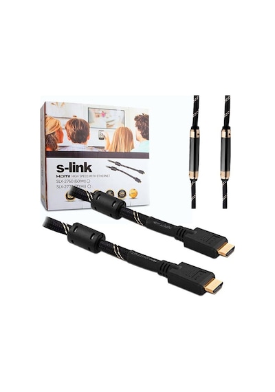 Hdmi Kablo 60 Metre S'link Slx 2760 1.4V Çipsetli Çift Filtr
