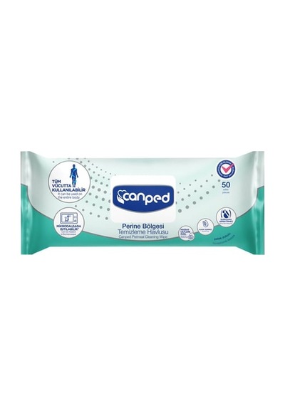 Canped Perine Bölgesi Temizleme Havlusu 50 Li 12'li Paket