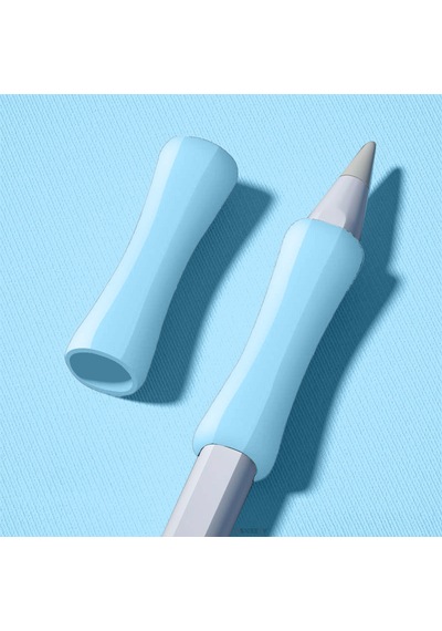 Apple Pencil 1-2 Nesil Pro Usb-c Uyumlu Soft Yumuşak Silikon Kalem Tutucu Zarif Ve Rahat Kullanım Mavi