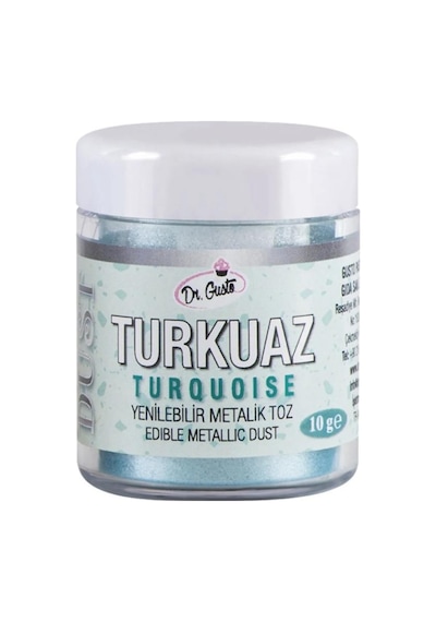 Yenilebilir Metalik Toz Turkuaz 10 Gr Pasta, Kurabiye Ve Tatlı Süslemeleri İçin Gıda Boyası
