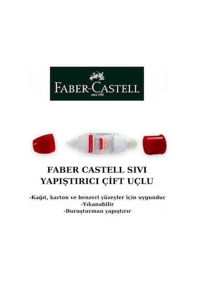 Faber Castell Çift Uçlu Double Tip Sıvı Yapıştırıcı - 28 Ml