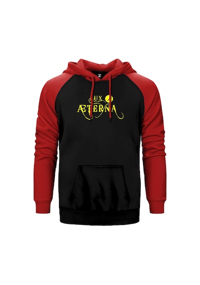 Metallica Lux Æterna Logo Kırmızı Renk Reglan Kol Kapşonlu Sweatshirt Kırmızı
