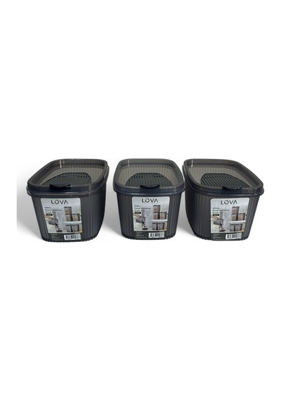 Shell Erzak Kabı 1300 Ml, Antrasit, 3'lü Set Antrasit