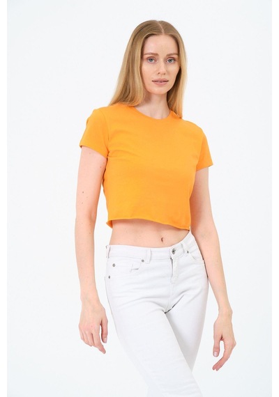 Kadın Kısa Kollu Oversize Crop Sari