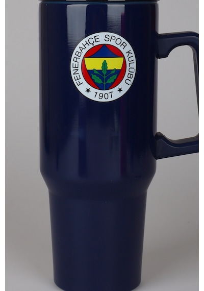 Lisanslı Fenerbahçe Pipetli Kulplu Termos Mug Paslanmaz Çelik Matara 1,20 Litre Altın