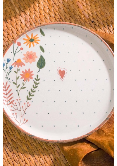 Kalpli Soft Bloom Nordic 4'lü Pasta & Sunum Tabağı 22 Cm Çok Renkli